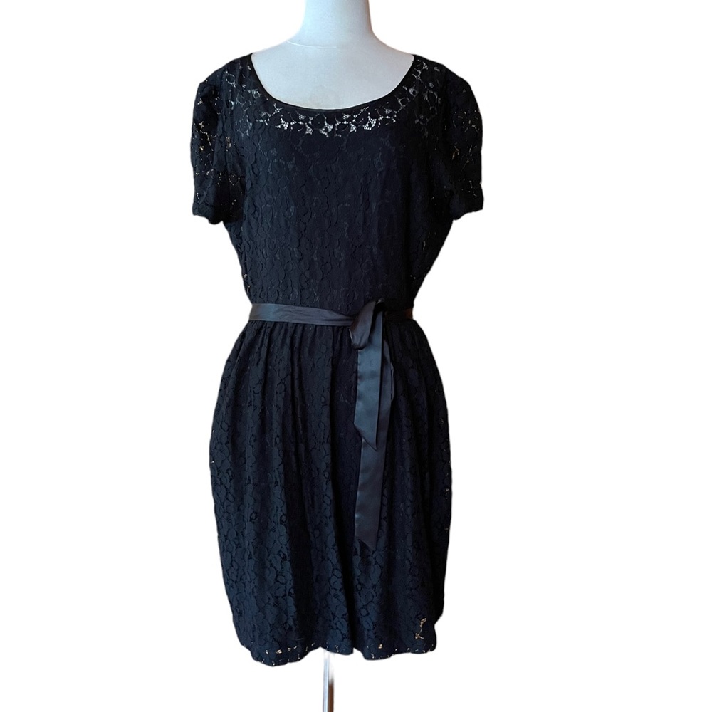 Calvin Klein Lace Layered Fit & Flare Dress